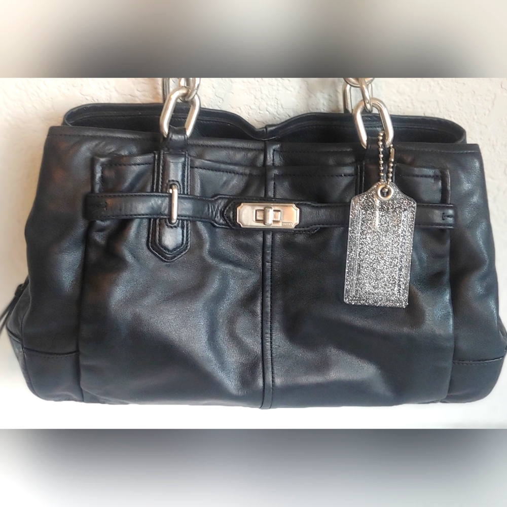 Coach Carryall Chelsea Jayden Black Leather Shoulder Bag 17811